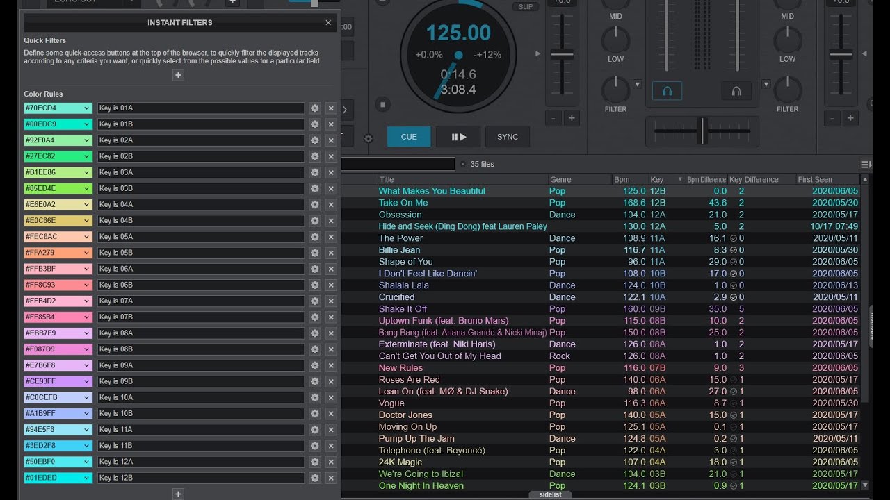 Quick n' Dirty: Coloring the tracklist based on harmonic key colors in VDJ2023