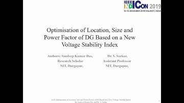 Optimisation of Location, Size and Power Factor of Dg Based on a New Voltage Stability Index