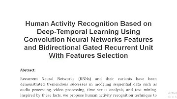 Human Activity Recognition Based on Deep Temporal Learning Using Convolution Neural Networks Feature