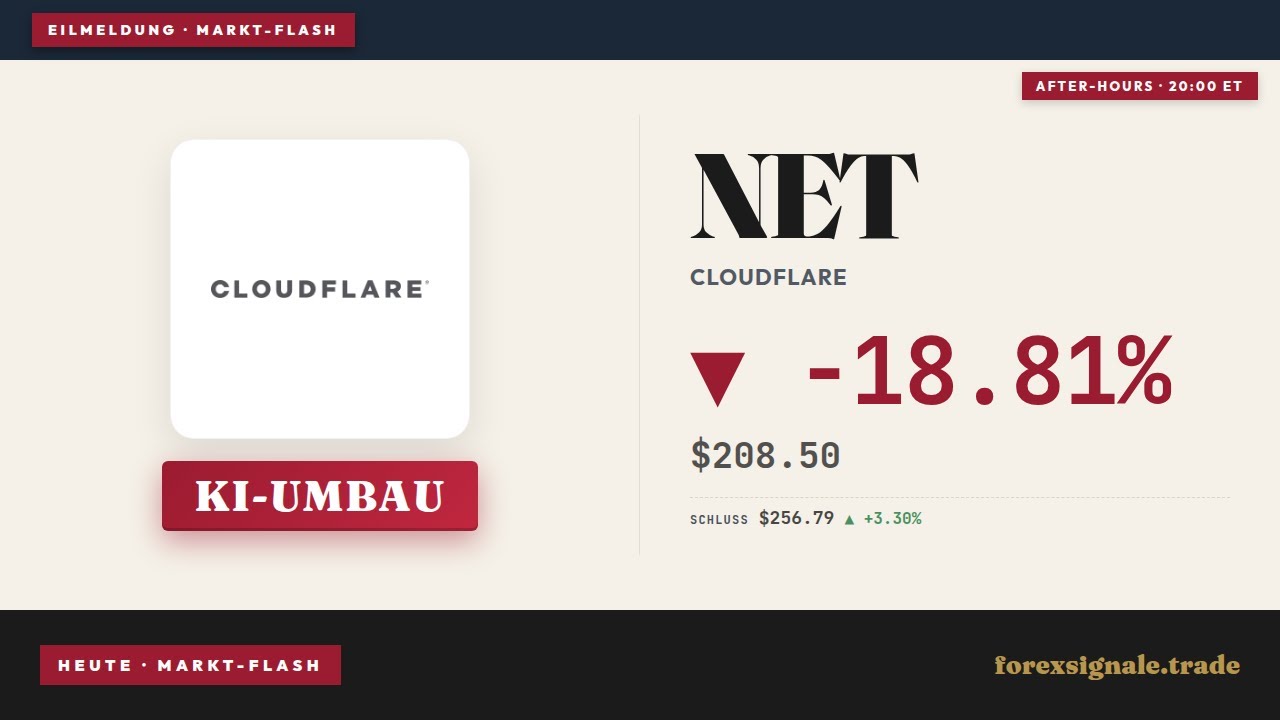 Cloudflare Quartalszahlen: -18,8% Crash nach KI-Umbau und Jobabbau