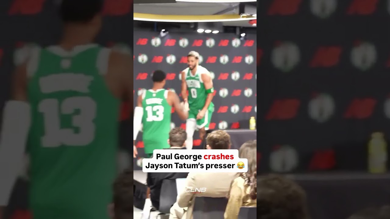 Paul George CRASHES Jayson Tatum's media presser & a new duo in Boston is born 🔥 #celtics #nba