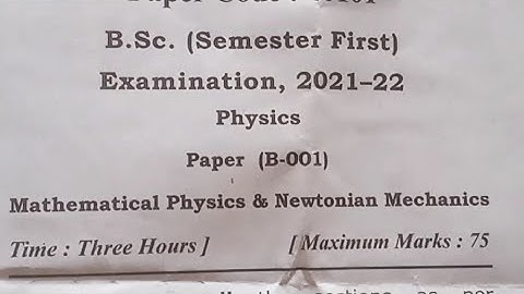 bsc physics 1st semester questions paper 2022 |bsc physics previous year question paper 2022
