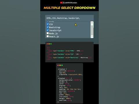 Multiple Select dropdown | HTML CSS Toturial - YouTube