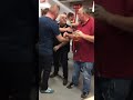 Nottingham forest fans fight over the last pie at halftime