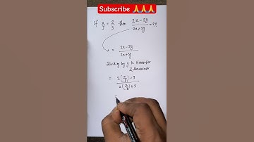 If x/y=2/3 then (2x-3y)/(2x+3y) = ???  I Algebra Maths Tricks #maths #trending #shorts
