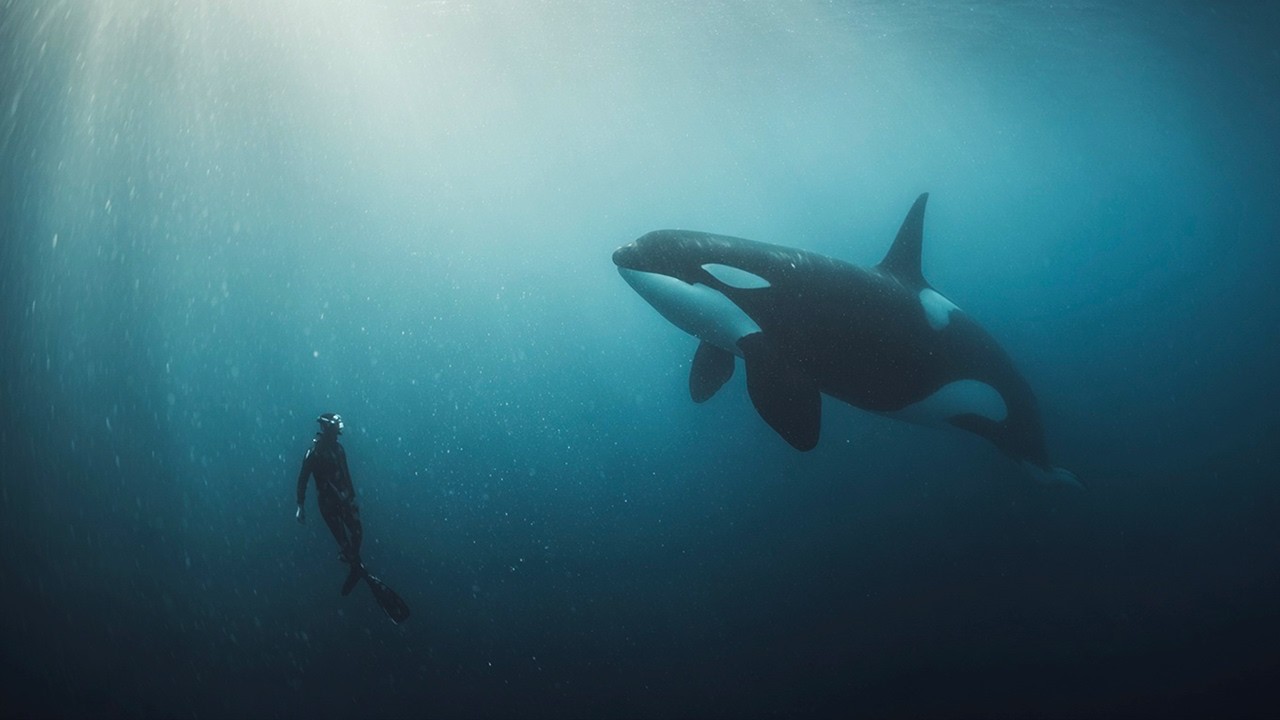 ⁣Face à face avec une orque dans l’Arctique