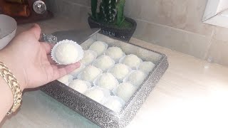 كريات جوز الهند(نواد كوكو) قاطو اقتصادي بدون فرن boule de neige