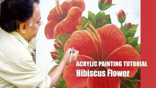 HIBISCUS #flowerpainting  II  ACRYLIC ON CANVAS  II DEMONSTRATION screenshot 5