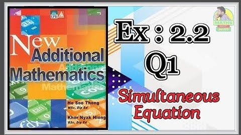 Add Maths || Ex:2.2 || Q.1