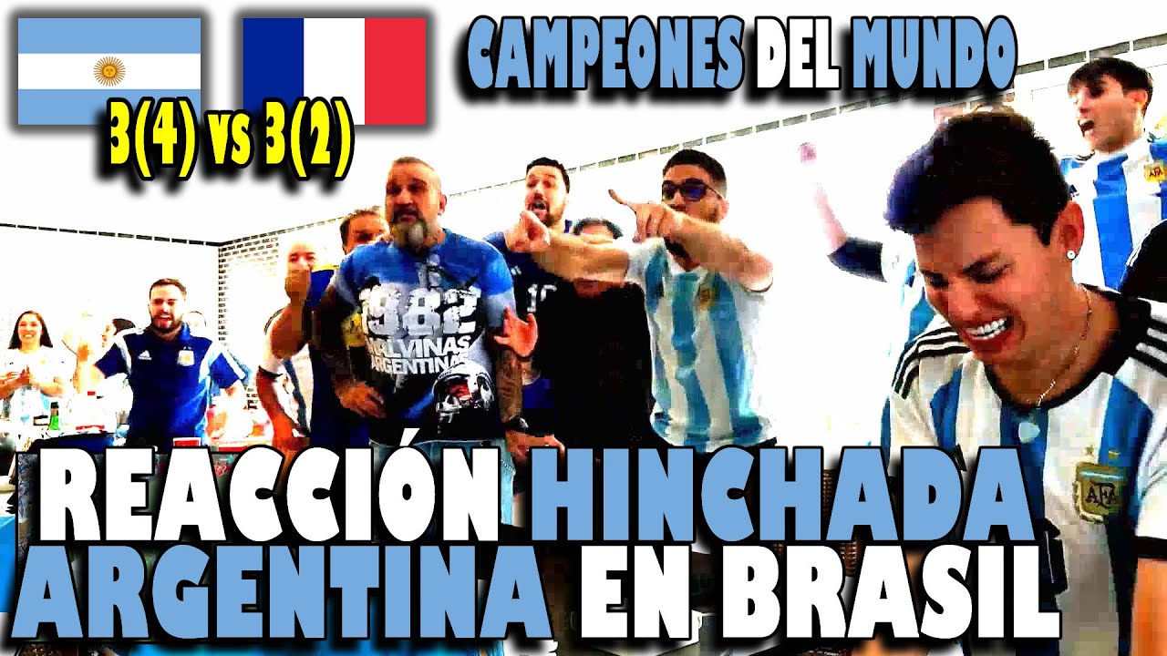 #Reacción hinchada Argentina en Brasil | Final #ARGENTINA 3(4) vs 3(2) #Francia | #FutbolLeyendas