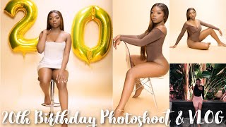 PREPARE WITH ME FOR 20th BIRTHDAY PHOTOSHOOT VLOG *Hair, Makeup, Nails, Dinner , and Photoshoot*