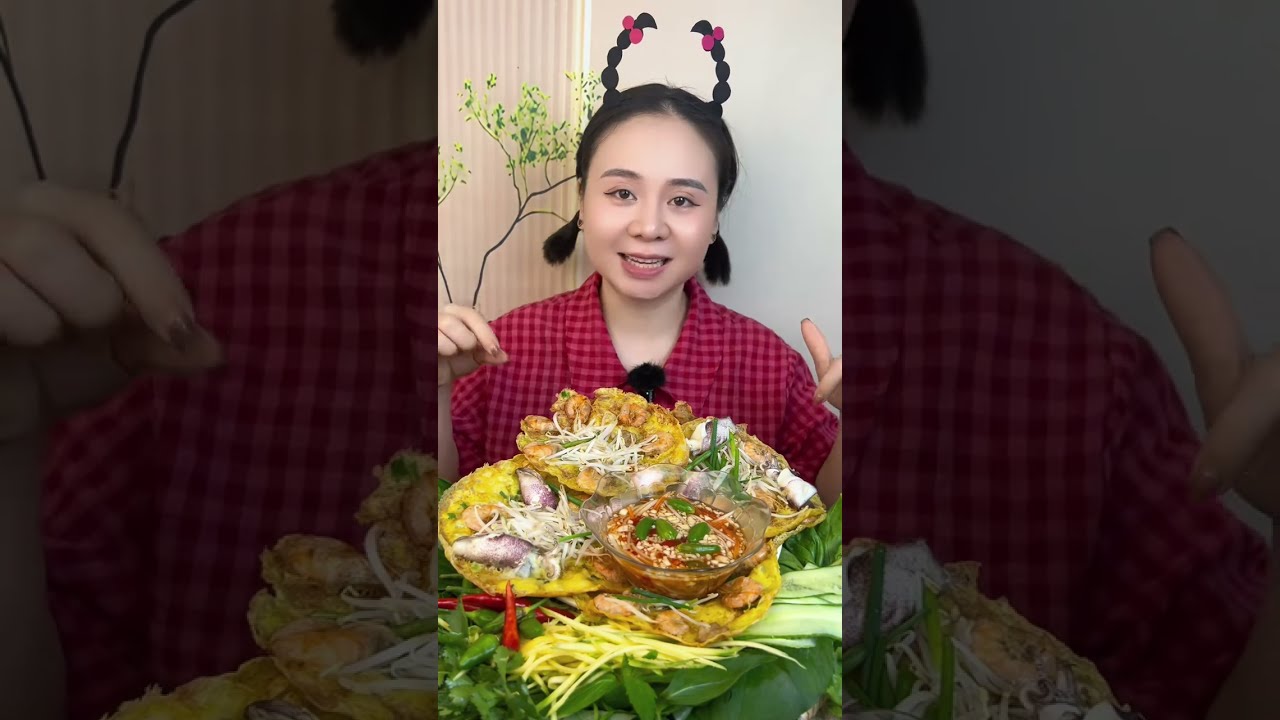 Mời mọi người Mukbang Bánh Xèo Hải Sản, Bánh Xèo Tôm Mực, Chả Cá Cuộn Rau Răm với em nghen
