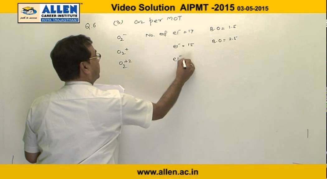 AIPMT 2015 video solutions – Chemistry Q. No. 5,6,7 – AIPMT 2015 Q&A BY ALLEN neet coaching in indore