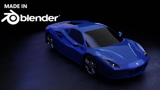 Ferrari 488 GTB Sports Car Model in Blender 3D EEVEE / Cycles Renders !