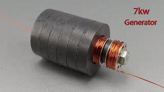 turn 6 big permanent magnet into 220v 7kw generator use copper wire