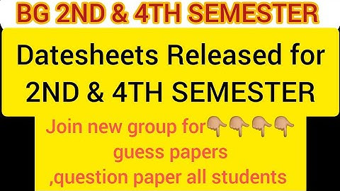 Kashmir University BG 2nd & 4th Semester Revised Datesheet Out | Official