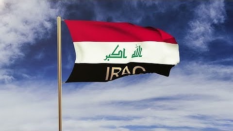 4K Iraq flag with title waving in the wind. Looping sun rises style. Animation loop Stock video