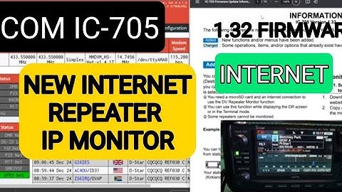 ICOM IC-705 NEW IP MONITOR FUNCTION - Firmware 1.32