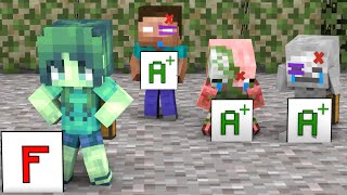 Monster School : Naughty Baby Zombie Girl and A Lion Cub - Minecraft Animation