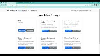 Tech Insights : Survey website using React js, Node js, Survey js, and MongoDB Atlas
