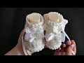 Крестильные пинетки крючком | Baptismal booties crochet