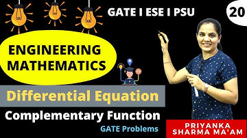 Complementary Function GATE ProblemsI Differential Equation IEngineering Mathematics by Priyanka Mam