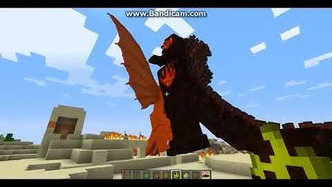 Minecraft - Godzilla Mod - Burning Godzilla vs King Ghidorah