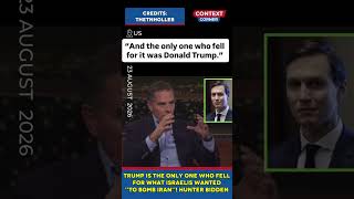 Trump Is Only One Who Fell For What Israelis Wanted" To Bomb Iran! Hunter Bidden #usashort #iran