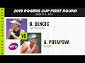 Belinda Bencic vs. Anastasia Potapova | 2019 Rogers Cup First Round | WTA Highlights