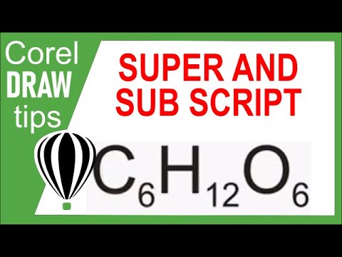 Using super sub script in CorelDraw