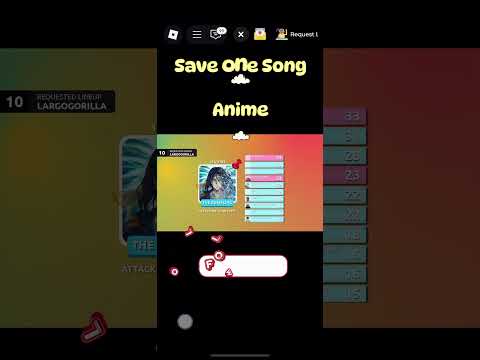 SAVE ONE SONG ANIME #roblox #robloxmusic #musicgames #1motiongames #saveonesong #attackontitan