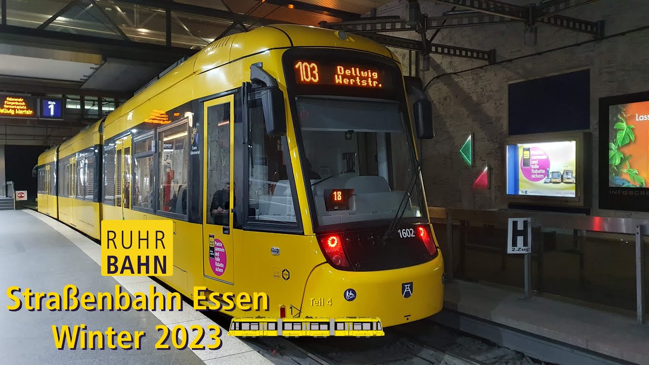 Straßenbahn Essen Winter 2023  | Teil 4 | 4K 60fps (UHD)