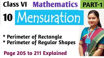 MENSURATION Class 6 Math Chapter 10 (Part 1) Perimeter of Rectangle Perimeter of Regular Shape CBSE