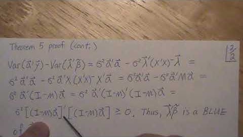 Estimability (part 3/4): Gauss Markov Theorem