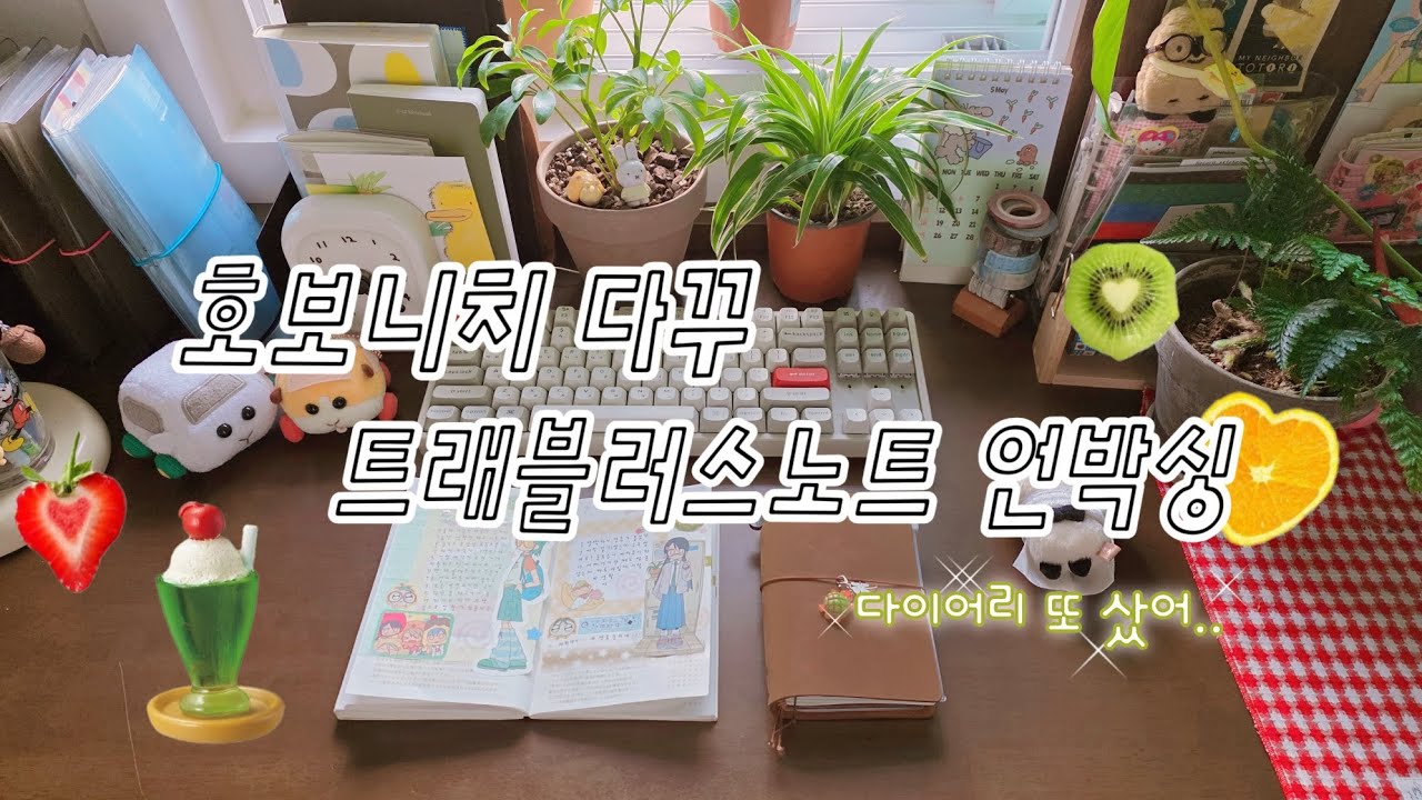 [다꾸] 호보니치 다꾸하고 트래블러스 노트 언박싱까지 함께해요 🌿 journaling with me | 다이어리 • 식물일지 • 언박싱 • 셋업 • asmr