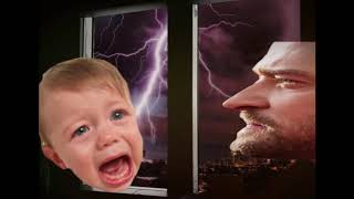 autotune baby crying thunderstorm white noise with beard scratch ASMR