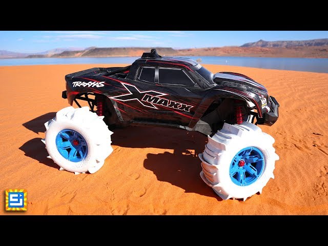 Can This RC Car with DIY CUSTOM Tires Drive On Water!