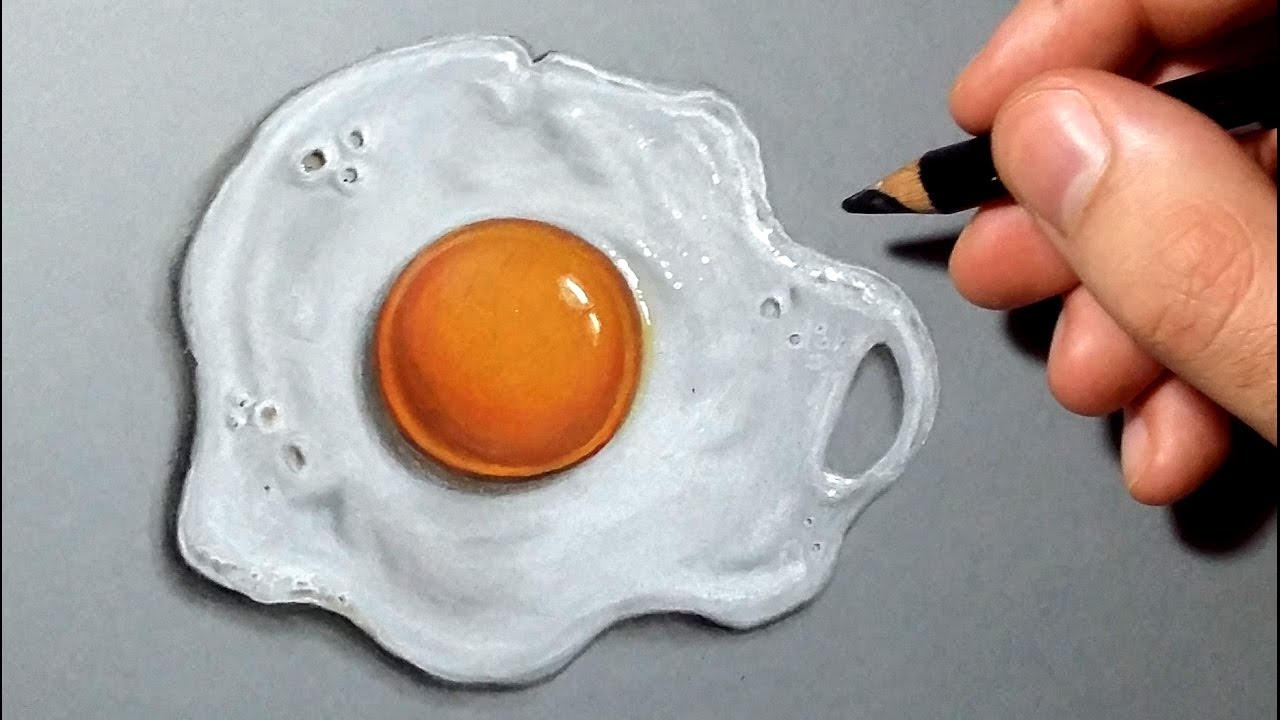 ⁣Comment dessiner un œuf au plat réaliste [Tutoriel]