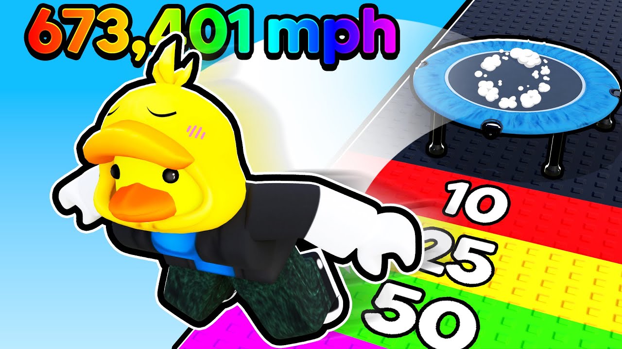 I Jumped MAX SPEED Off a Trampoline and Flew 9,409,108 Miles in Roblox!