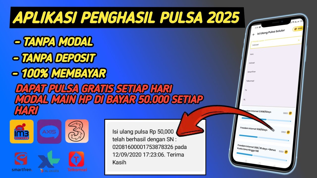 APLIKASI PENGHASIL PULSA TERCEPAT 2025 - CARA MENDAPATKAN PULSA GRATIS DARI INTERNET