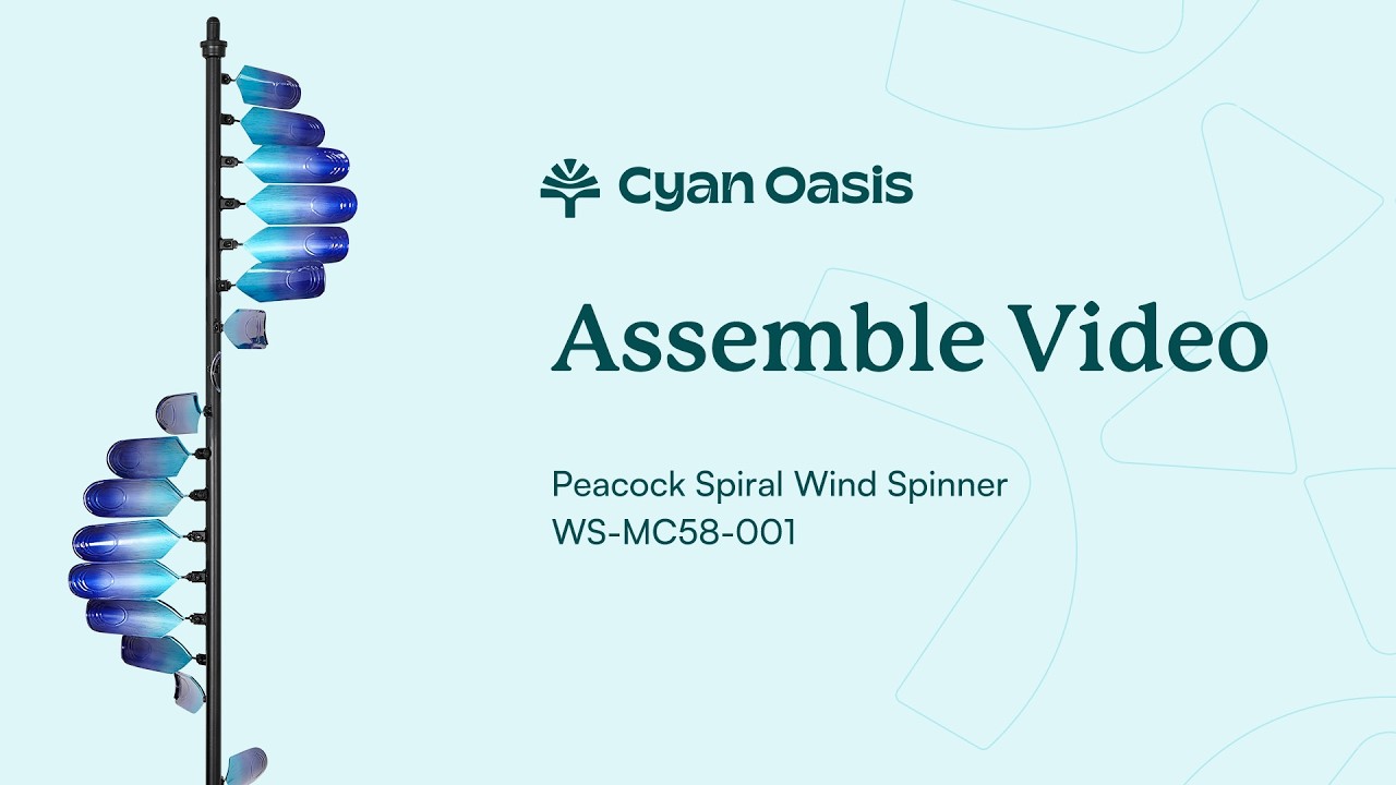 Peacock Spiral Wind Spinner – Cyan Oasis