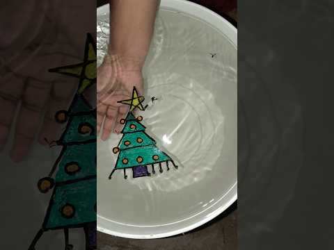 wow 😲 it's amazing 😍🤩 creative crimas tree 🌲🌲 drawing on water 💦#shorts #viral #drawing