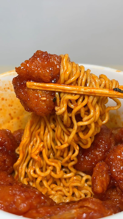 cheese buldak ramen with fried seasoned shrimp #asmr #koreanfood