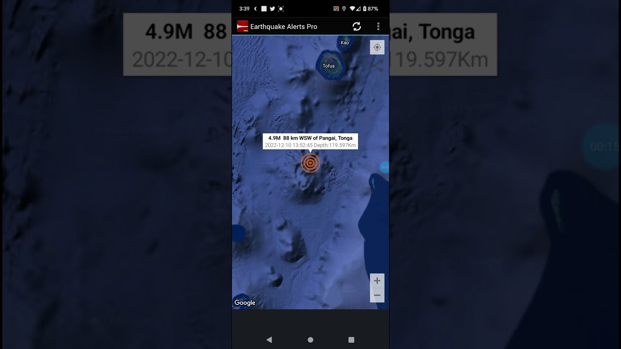 4.9 Earthquake Pangai, Tonga 12-10-22