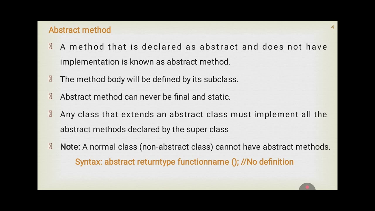 Abstract Classes and Methods - YouTube