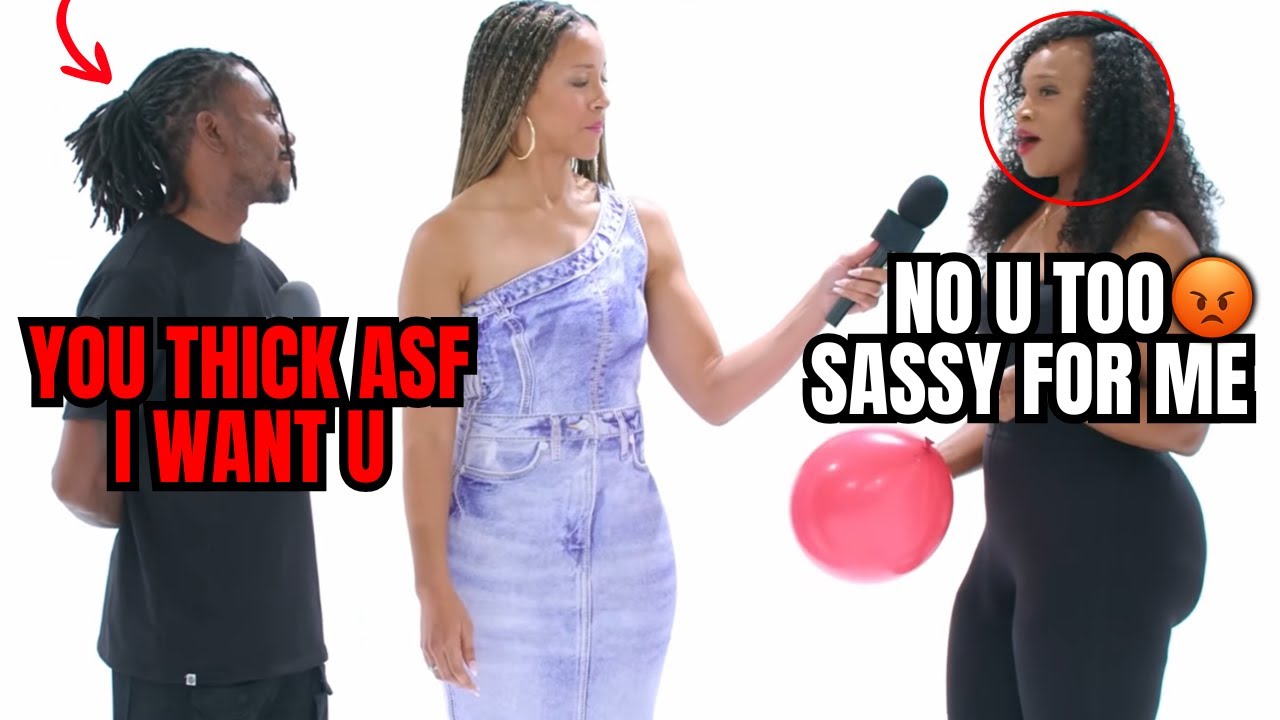 THICK Woman CHECKED by Confident Man! | Balloon Pop Dating