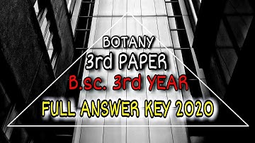 #ccsu Botany 3rd paper full answer key | B.sc 3rd year | CCSU Full answer key 2020