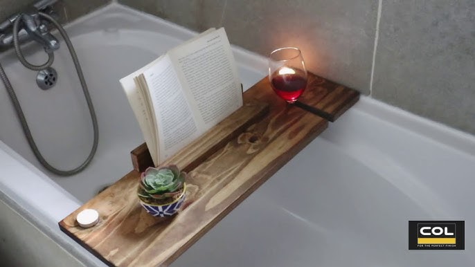 Wooden Bathtub Tray DIY Tutorial - Joyful Derivatives