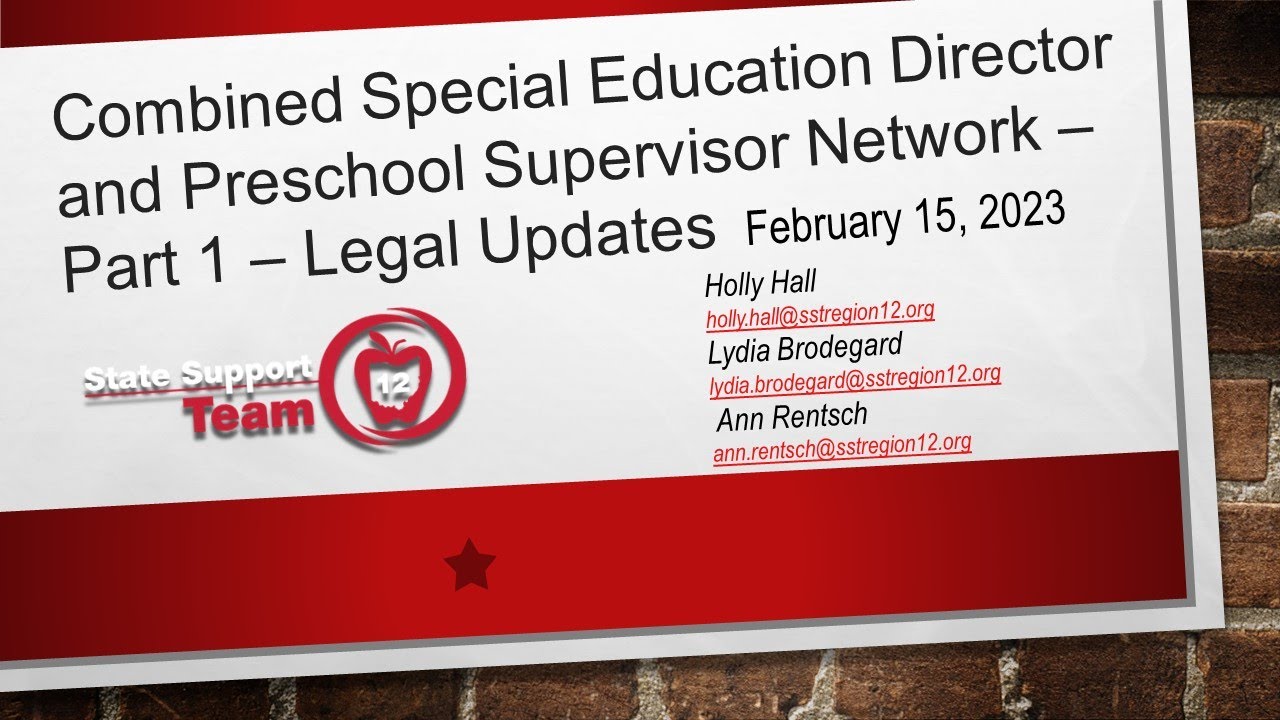 Combined Special Education Director and Preschool Supervisor Network ...