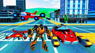 Multi Robot Tank Fighter Plane And Drone Transform Game Video screenshot 2